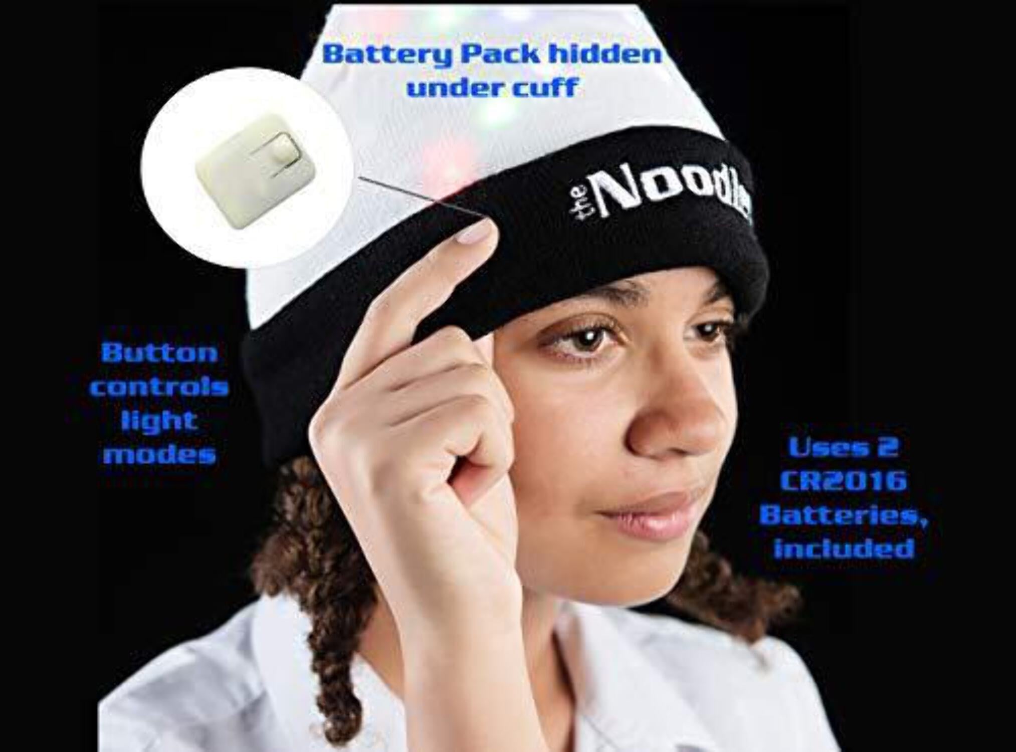 The Noodley LED Beanie with Pom Light Up Toys Halloween Hats for Girls Stocking Stuffers (Pink, One Size)
