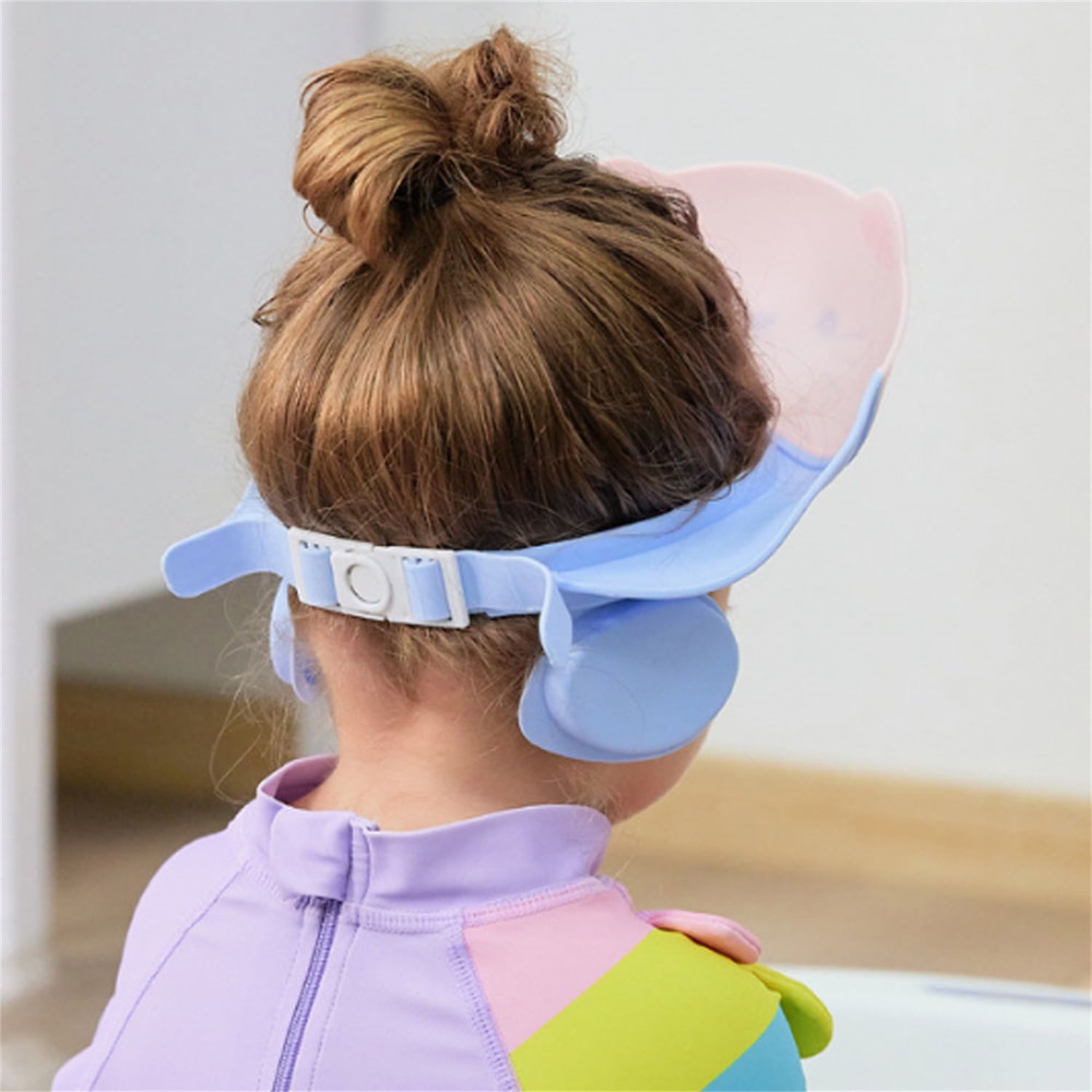 1Pc Baby Shower Cap Shield for Kids Soft Silicone Adjustable 1-10 Years Old Cartoon Cat Shower Cap for Kids Toddler Shower Cap Shield Makes the Kids Bath More Fun