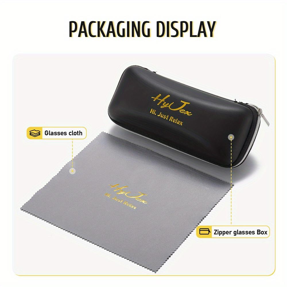 HyJex Unisex Retro Glasses Full Frame Plano Glasses Personalized Trend Half-frame Plano Glasses